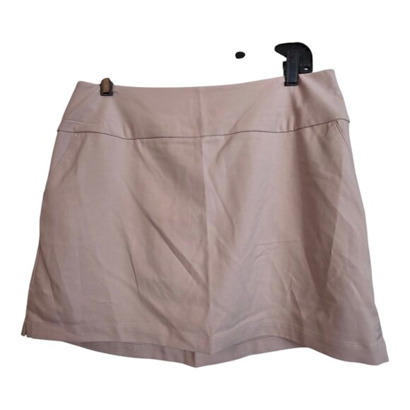 Adidas Women's Golf Skort Solid High Rise Pockets Stretch Comfortable Tan Large - Picture 5 of 16